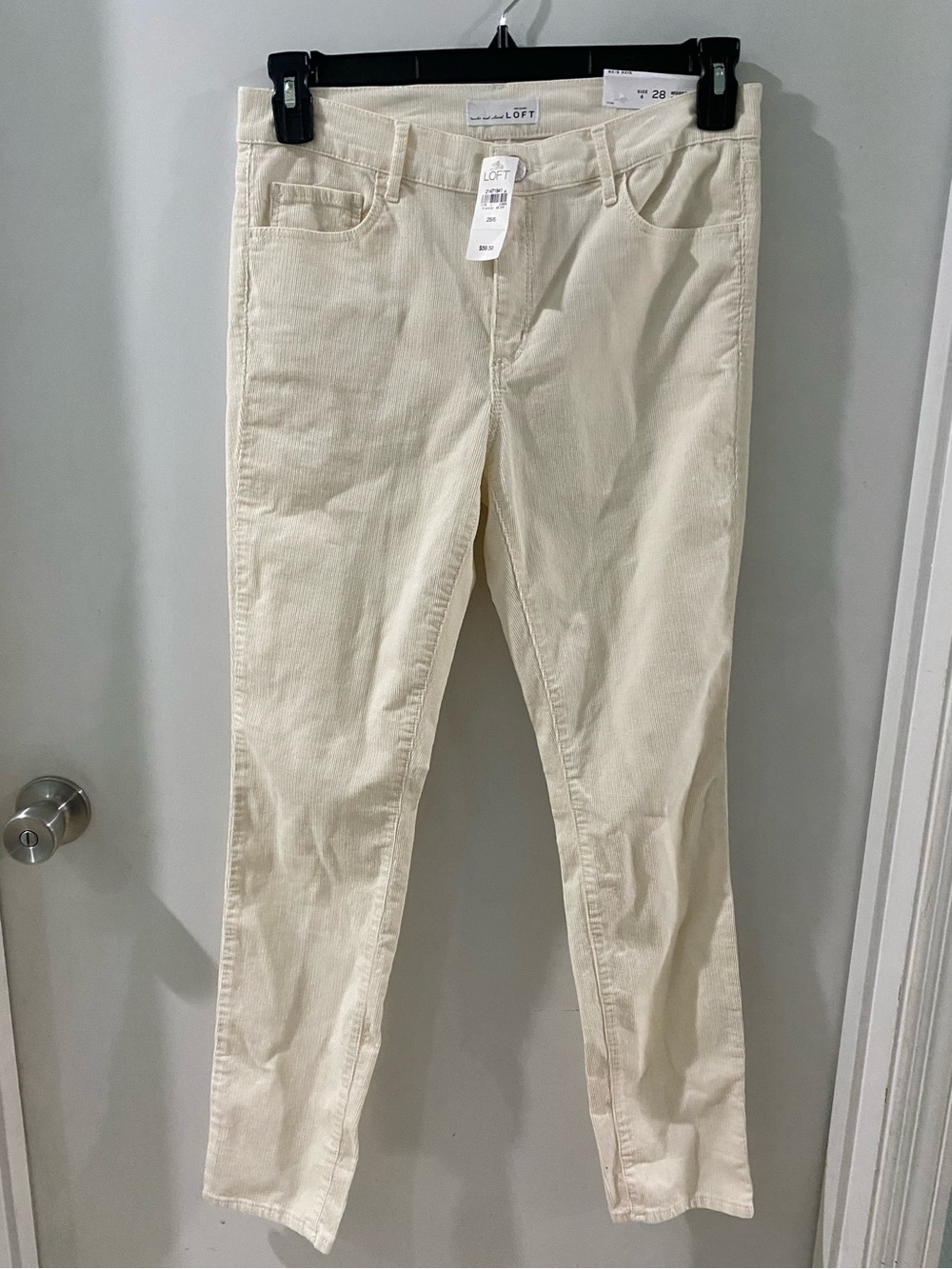 Ann Taylor LOFT Cream Corduroy Pants, size 6, new!